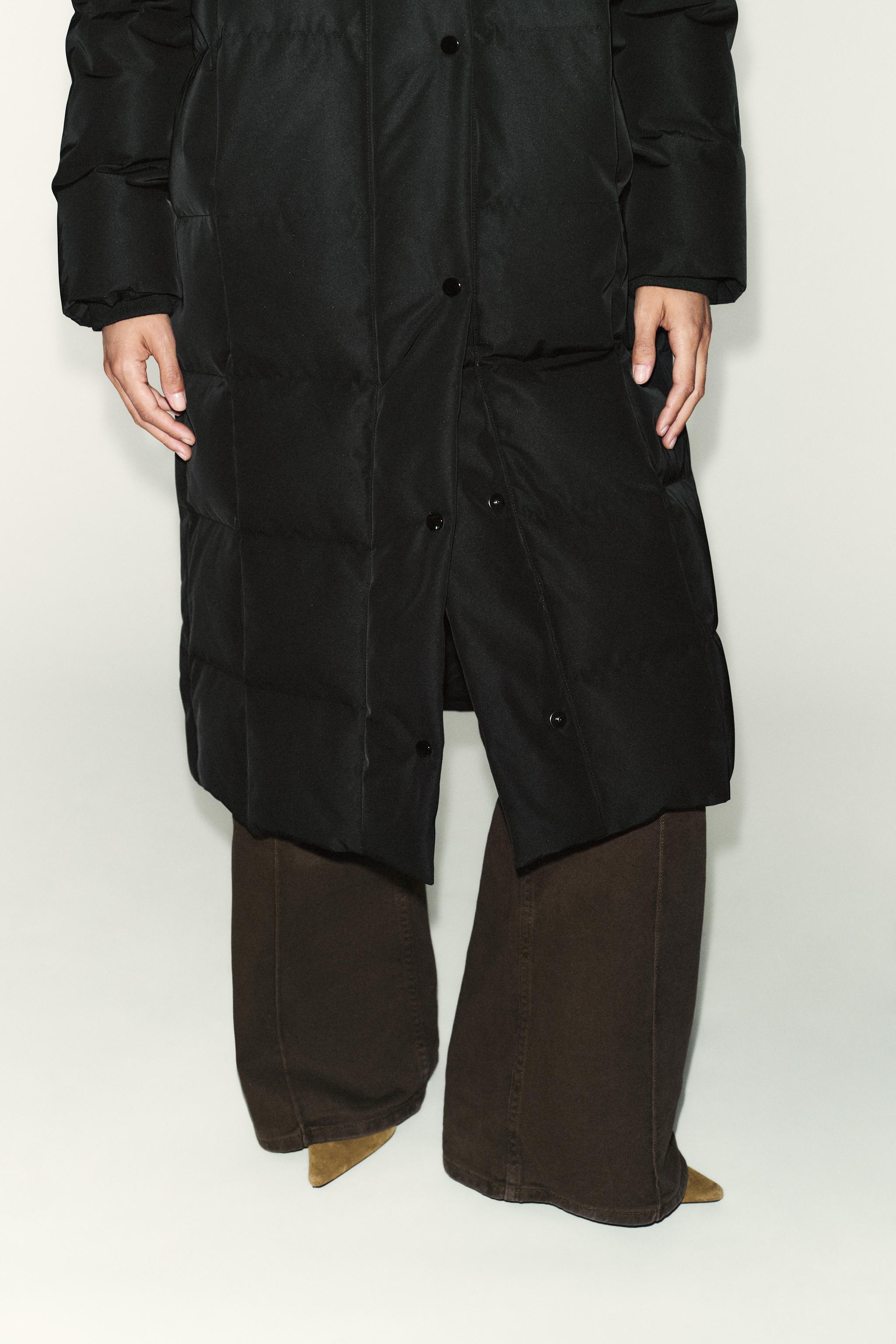 LONG WATER REPELLENT WINDPROOF HOODED DOWN JACKET